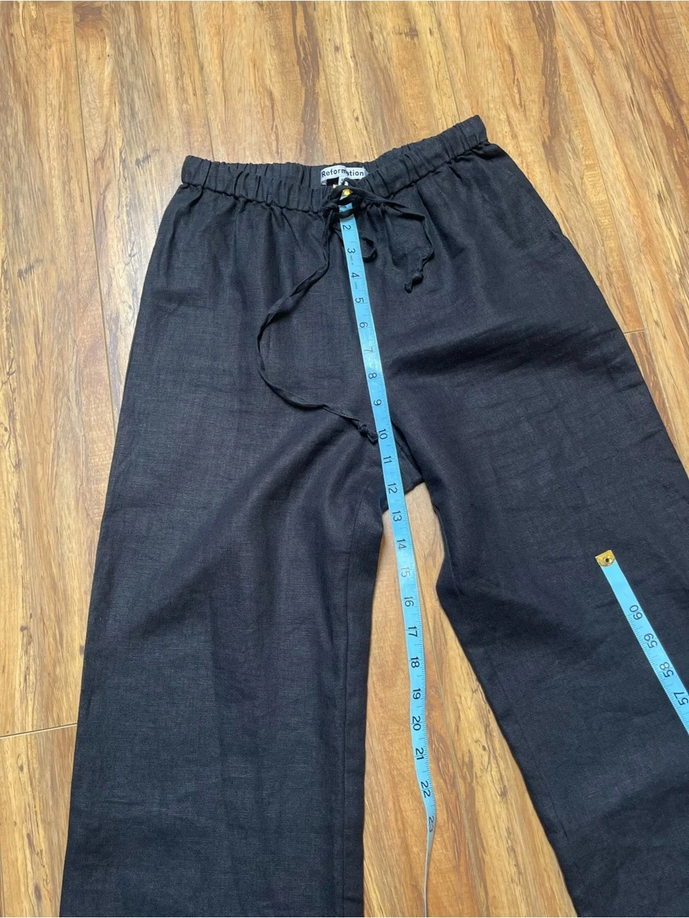 Reformation Olina Linen Pants in Black Size XS